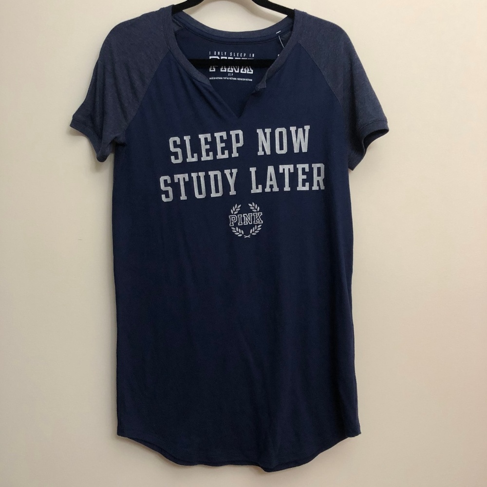 PINK Sleep Now Study Later PJ Tunic